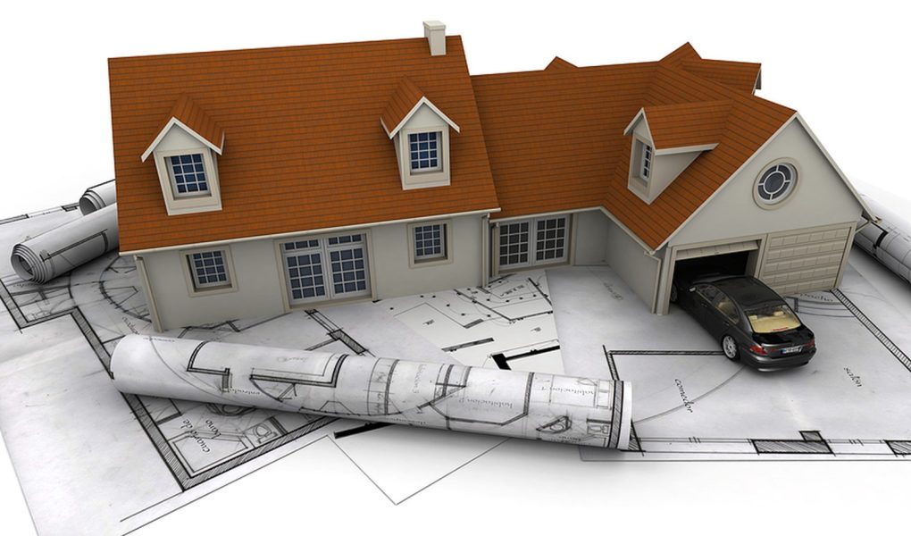 Renderowanie 3D domu z garażem na podstawie planów