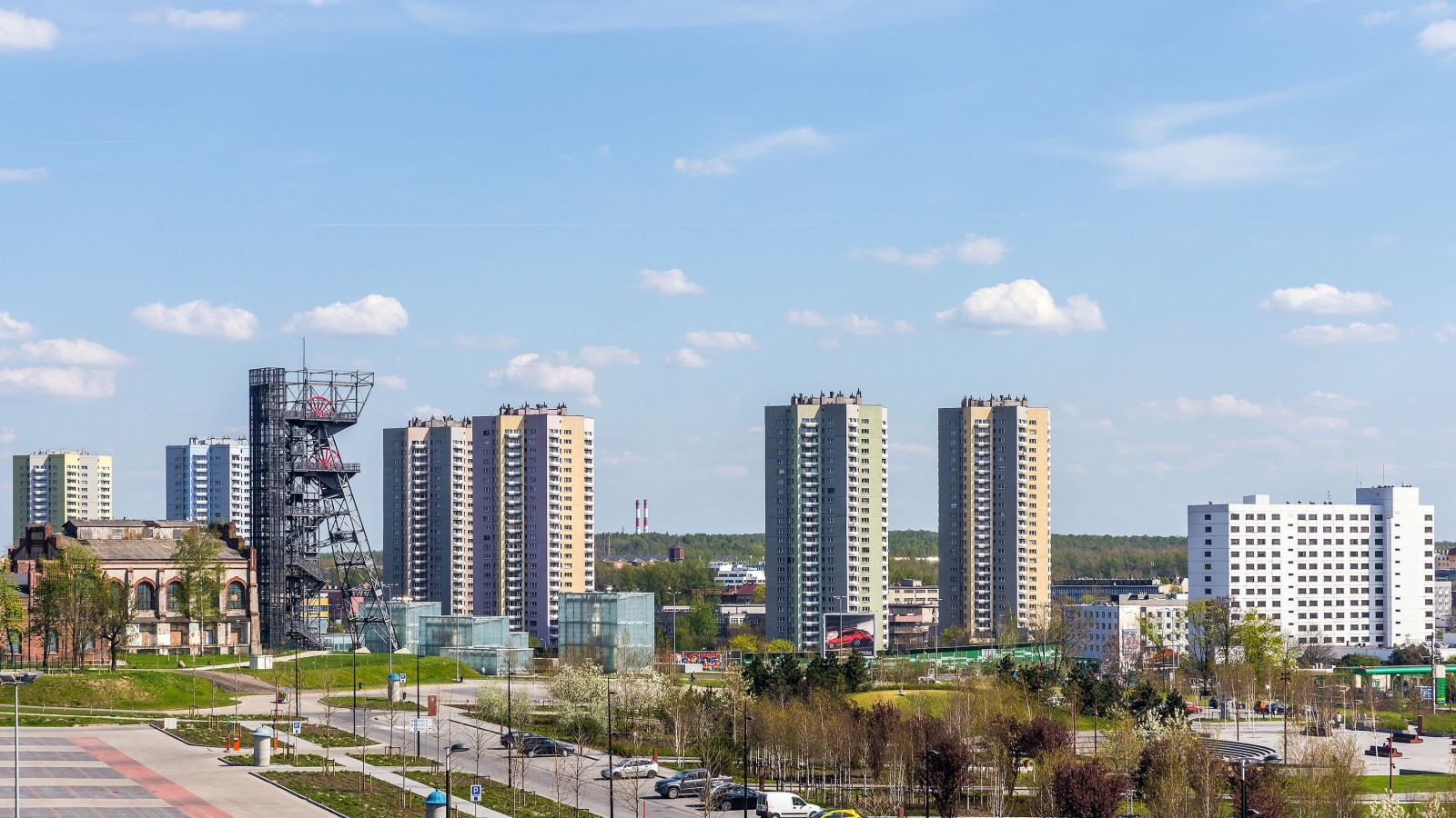 Ogólny widok na Katowice, województwo śląskie, Polska.