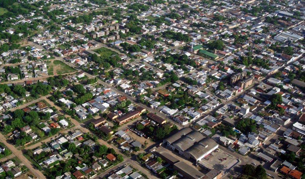 Widok z lotu ptaka na obszar miejski w Urugwaju.