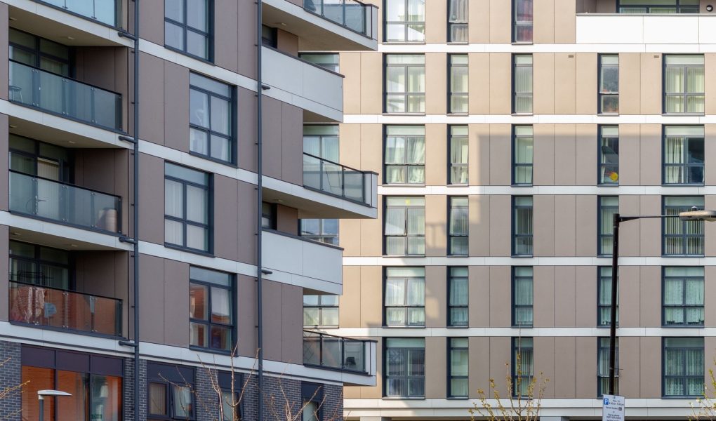 Nowe mieszkania w Poplar, wschodni Londyn, Wielka Brytania